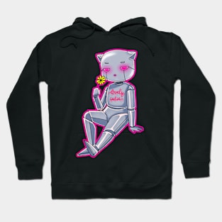 Robot cat pink Hoodie